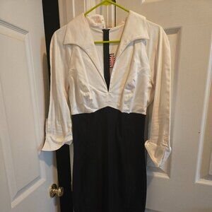 Pinup Couture Lauren dress, white/black, Size M, GUC